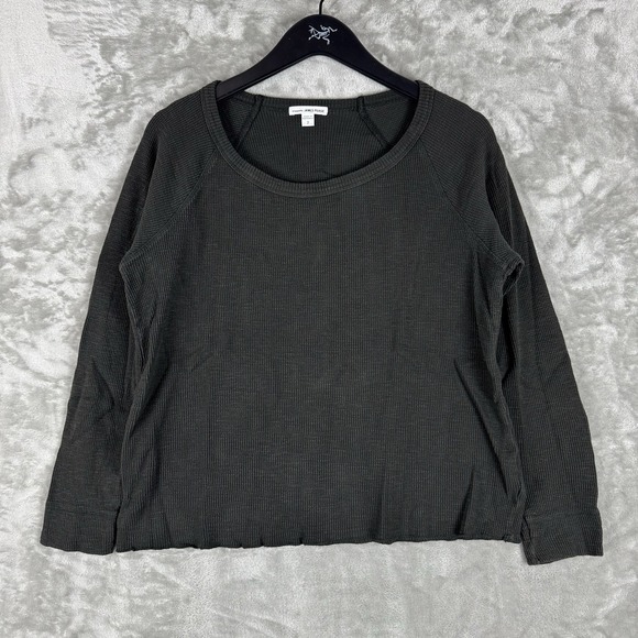 James Perse Tops - James Perse Standard Top Waffle Knit Black Thermal Long Sleeve Women's Size 2